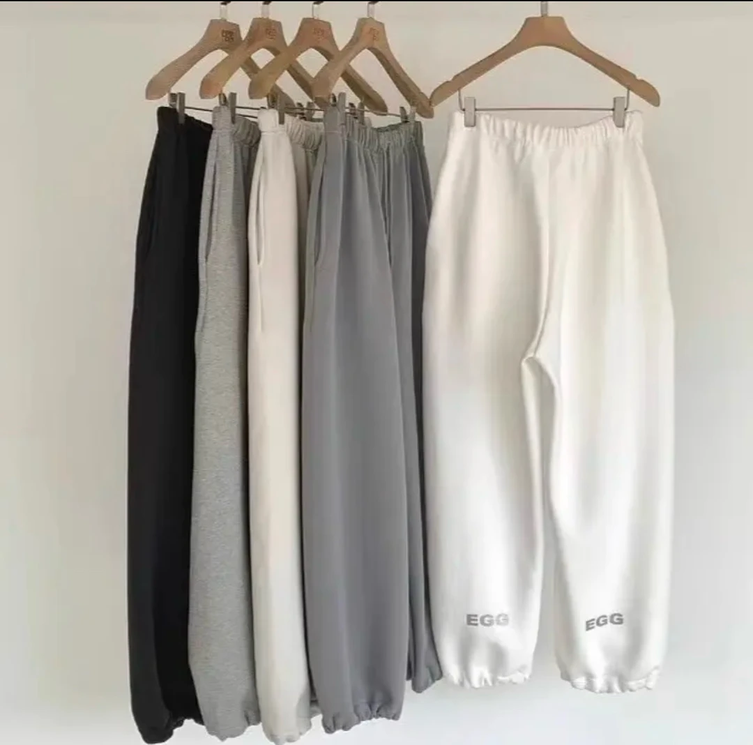 泡菜国东大门鸡蛋家秋冬休闲加绒保暖卫裤带字母正品