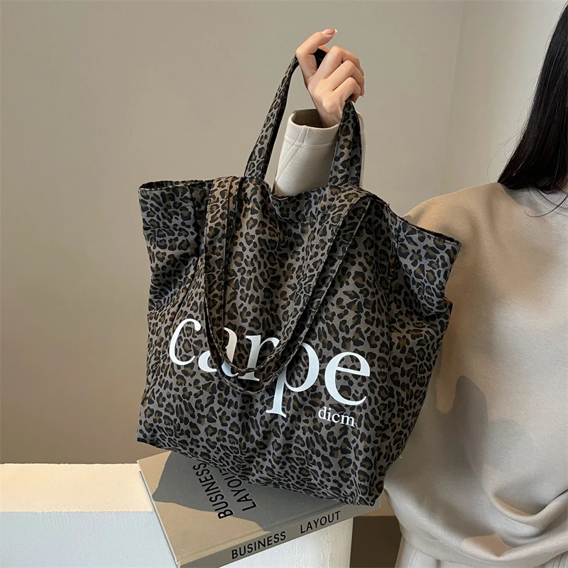 大包包网红时尚百搭小众简约女士豹纹通勤韩版ins单肩大容量包包