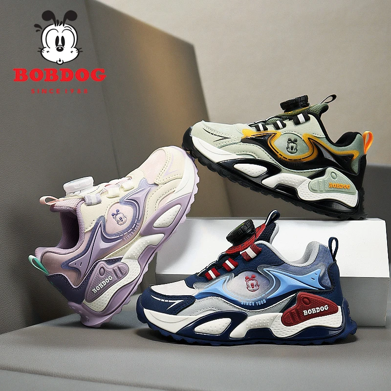 【小弟专属】巴布豆童鞋秋季皮面防水跑步鞋缓震减压学生运动鞋E086