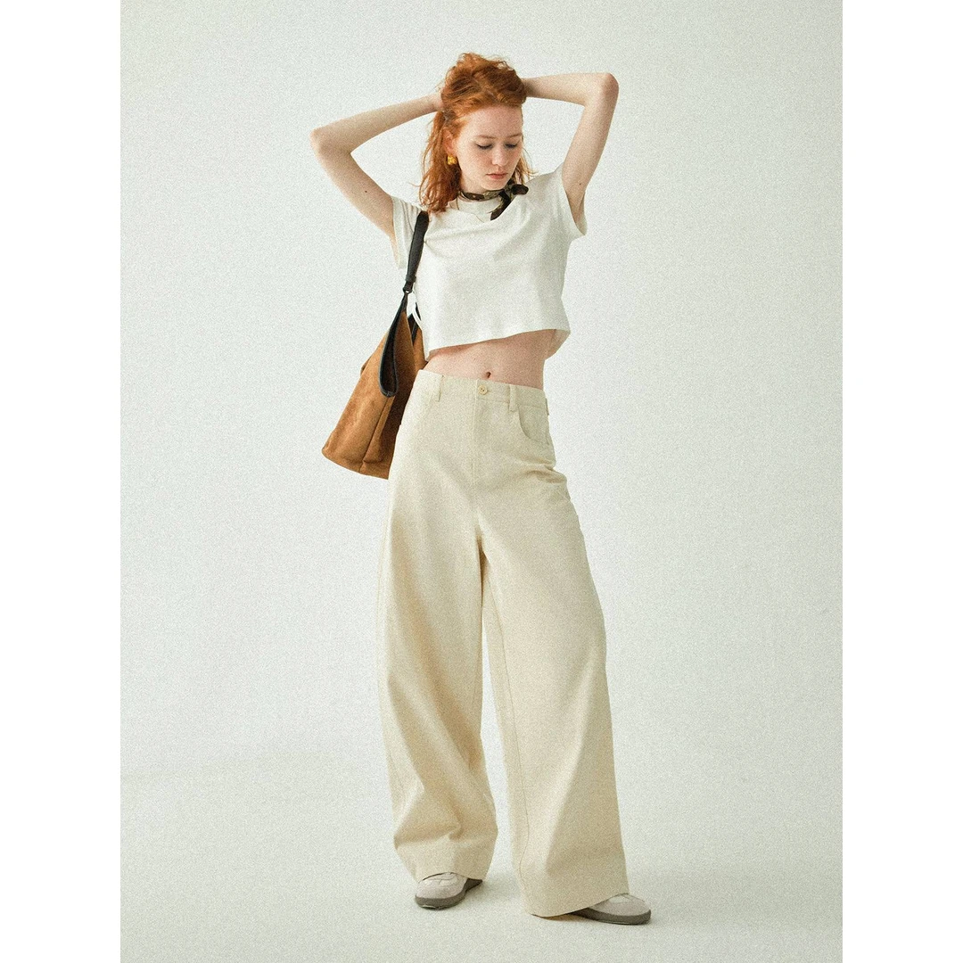 FLOWERSYAS:星芹 闪耀双股棉纱挺阔复古cargo工装长裤