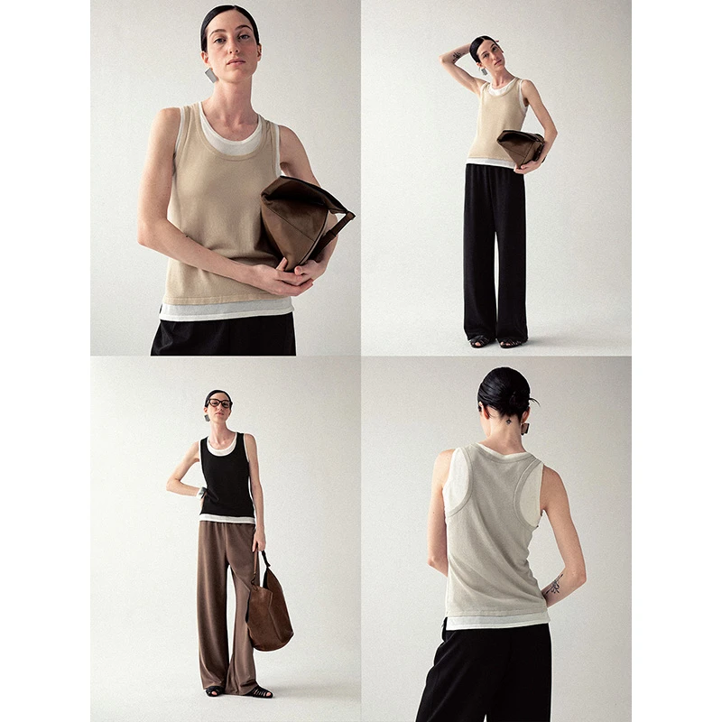 FLOWERSAYS:鼠刺 值得等待的爱TENCEL莱赛尔凉感假两件针织背心