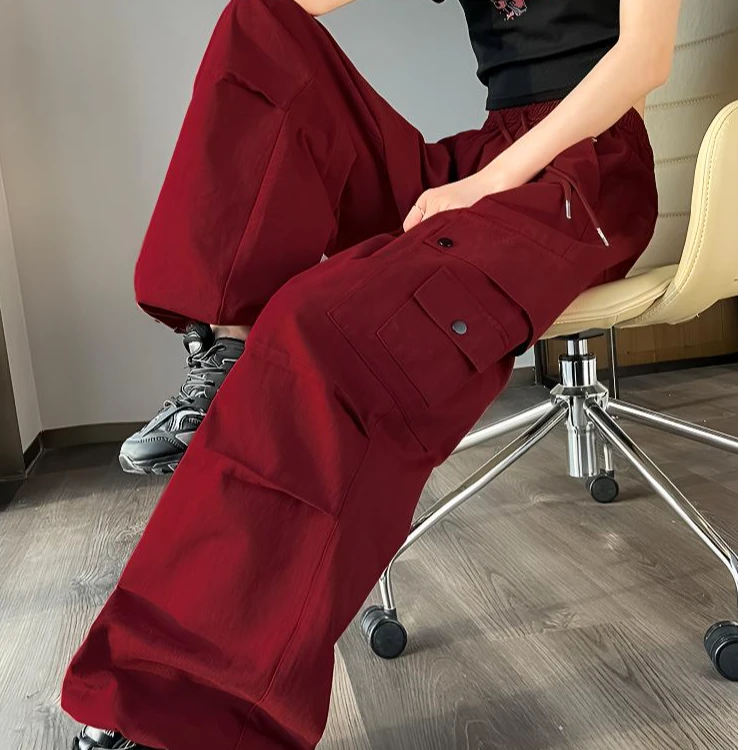 裤子女款爆款2024新款女裤秋冬款网红加绒直播通勤工装裤阔腿裤潮