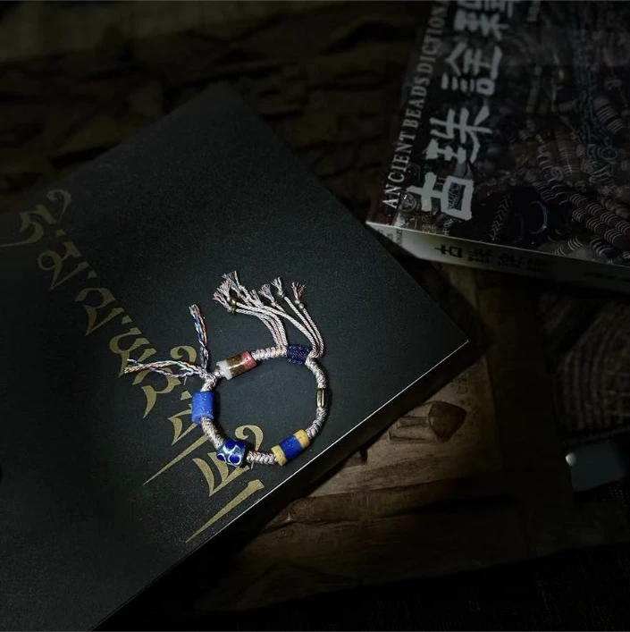 合金琉璃手链 YS8099 【千年古珠老物件】彩色桶珠编织手链