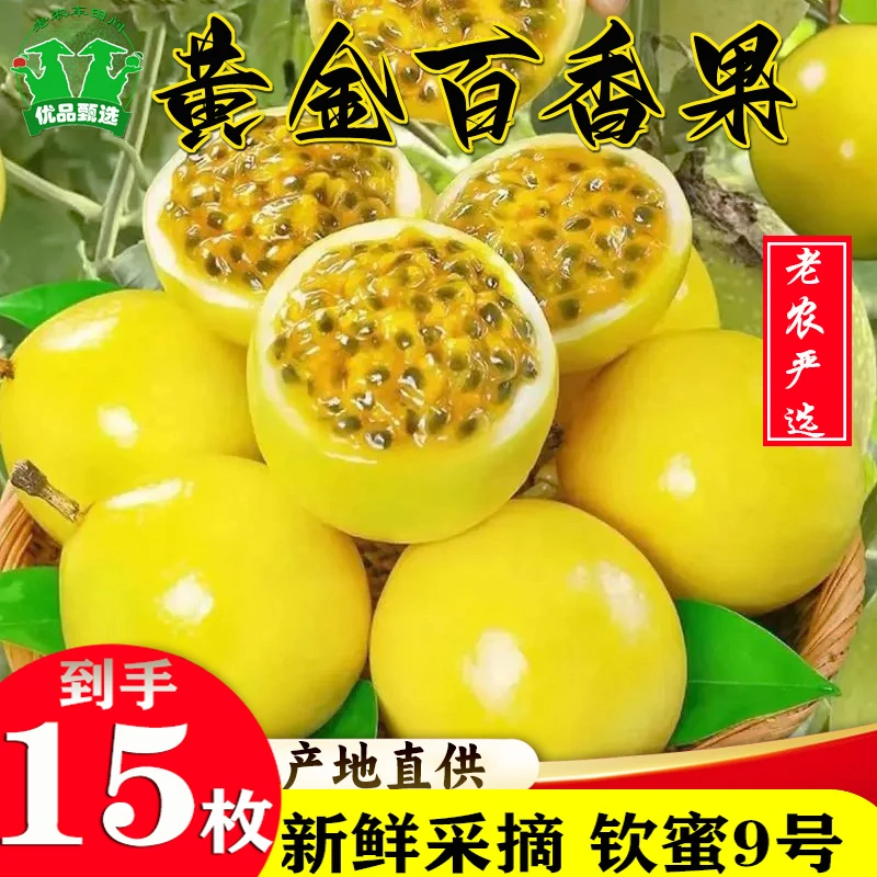 【邮政助农专属】15枚正宗钦蜜9号黄金百香果香甜多汁现摘现发