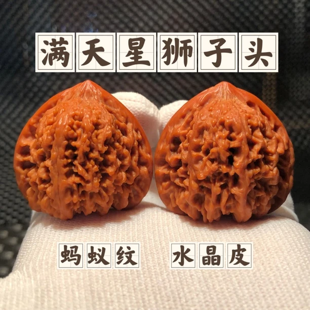 陶琛居～满天星狮子头 机刷打底 文玩核桃 精修