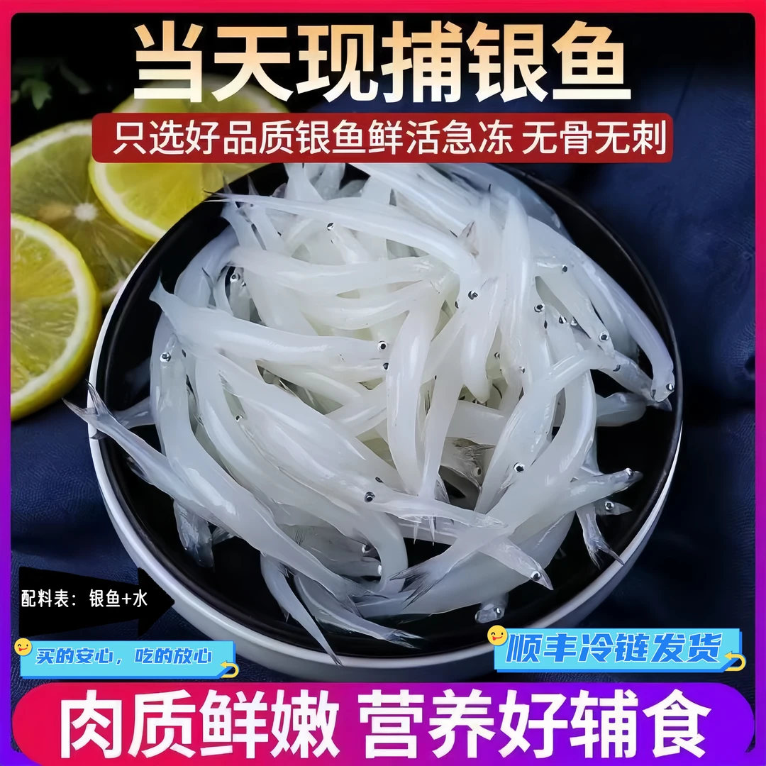 【顺丰包邮】新鲜淡水银鱼大号（5-10cm）面条鱼白饭鱼无骨无刺小银鱼