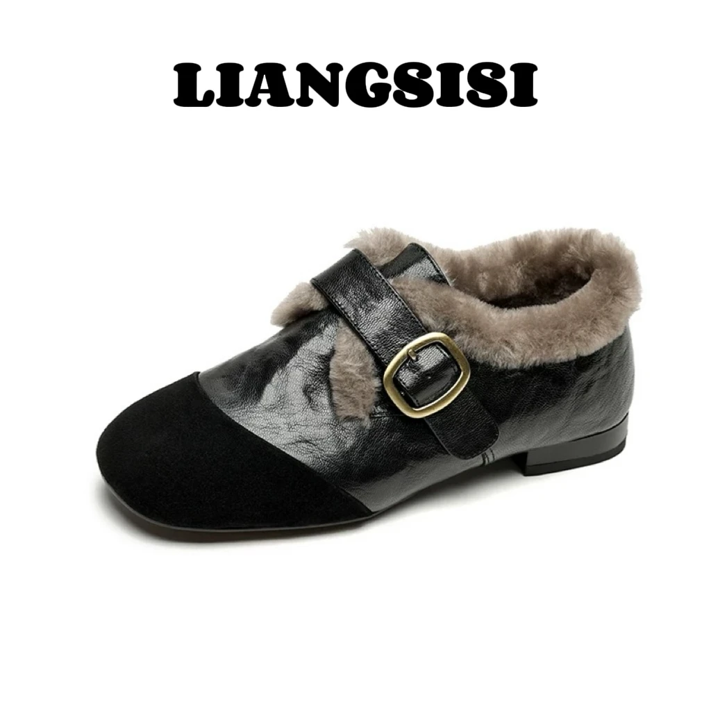 梁思思SHOES【法式复古单鞋】保暖深口舒适女鞋小皮鞋-2362