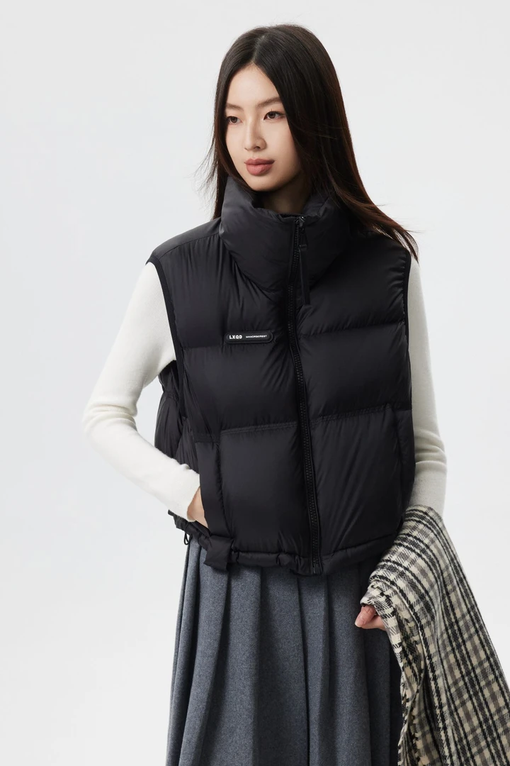 【三十梦】新款厚款拉链百搭保暖羽绒马甲83005