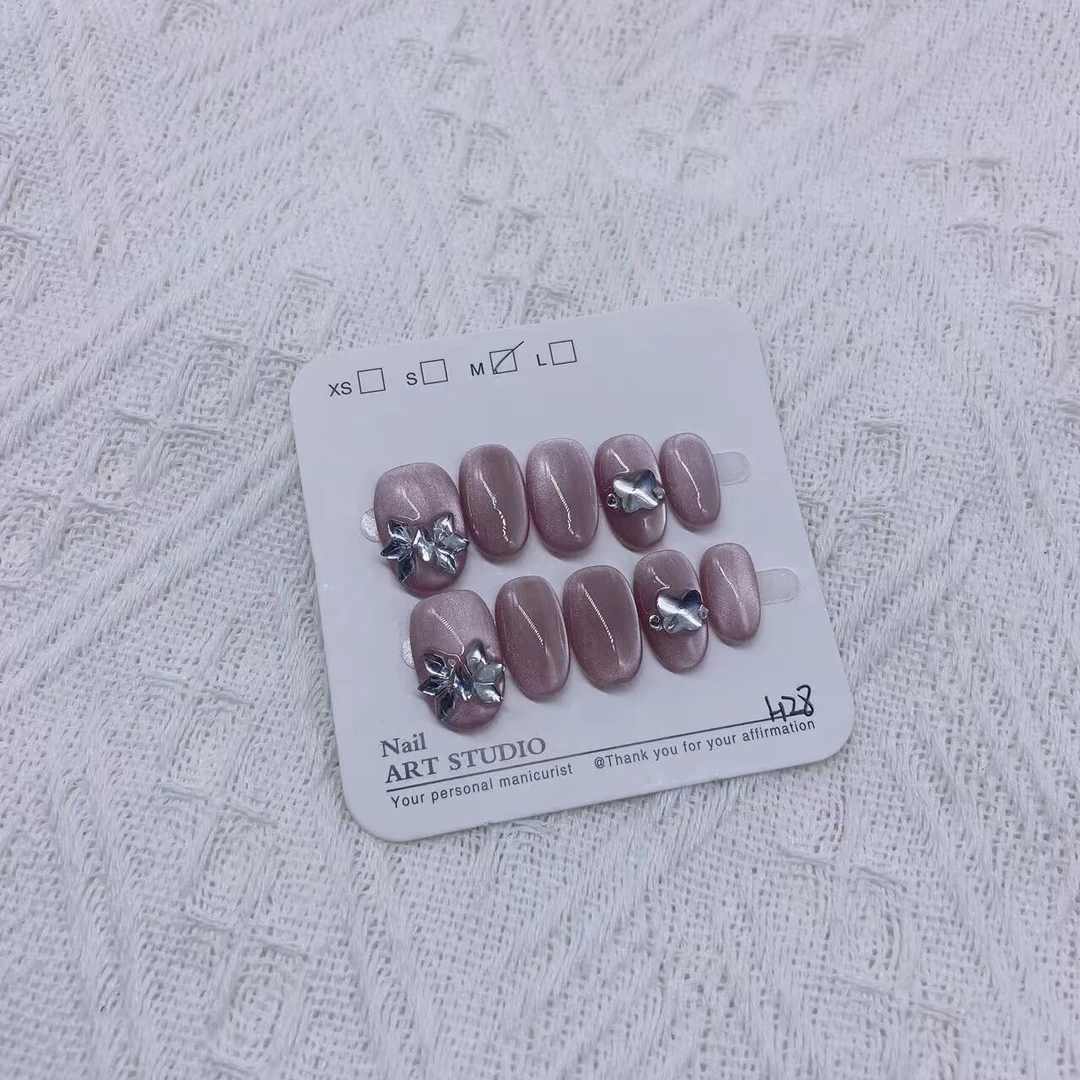 【冰露紫罗兰】秋季新款爆款猫眼紫色御姐范高级显白纯手工穿戴美甲