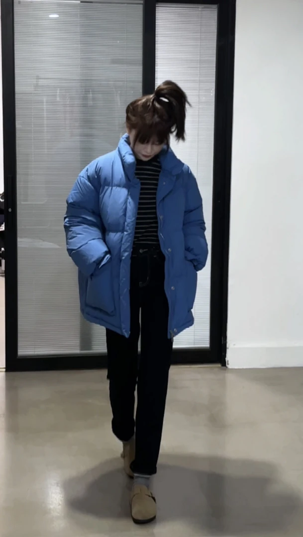 立领慵懒白鹅绒面包羽绒服 Y56