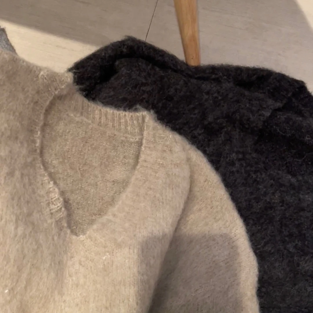 刷毛V领毛衣  6854K  y