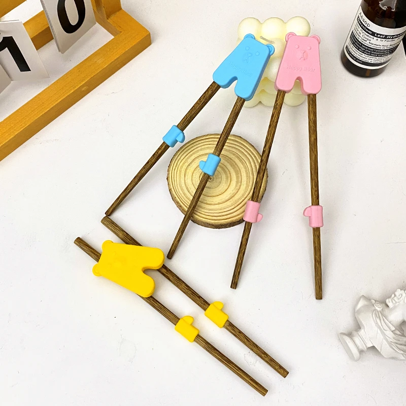 实木儿童筷子辅助筷家用宝宝幼儿园学习自主进食吃饭神器训练筷子