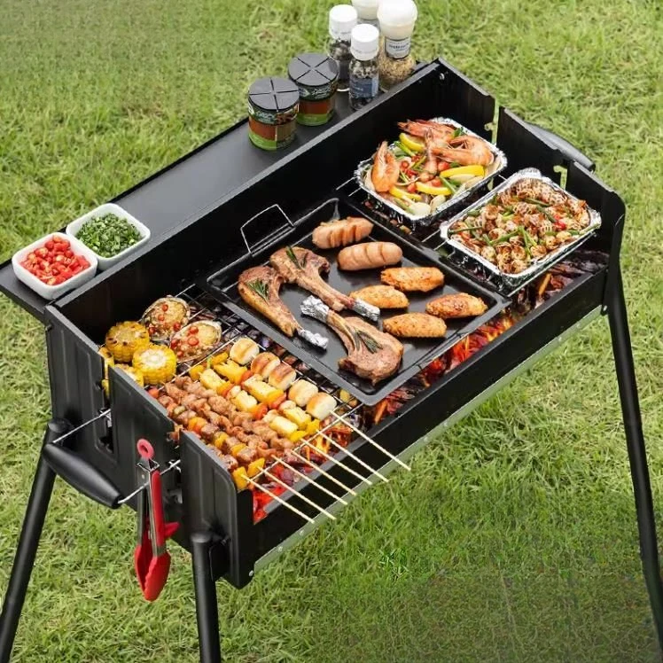 烧烤炉户外加厚碳烤炉大号全套不锈钢烧烤架子家庭聚会5-15人烤炉
