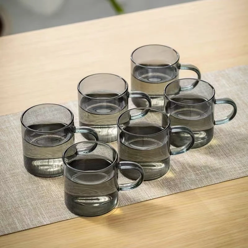 高硼硅耐热玻璃小茶杯小把杯