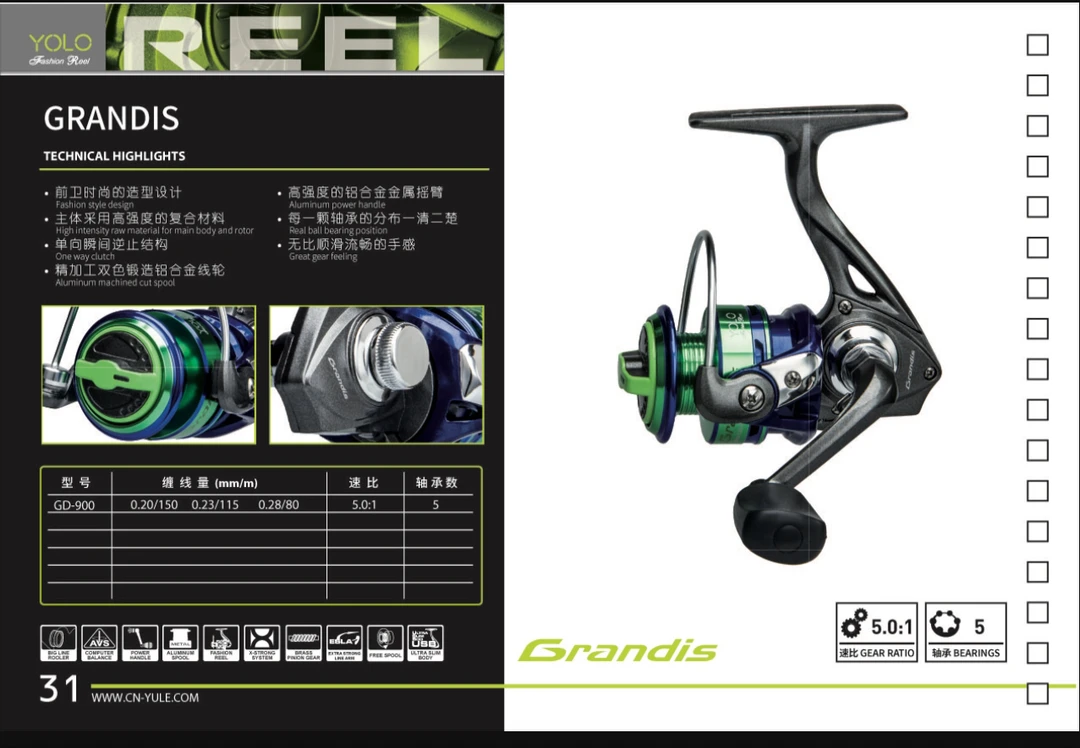 鱼乐GD900纺车轮