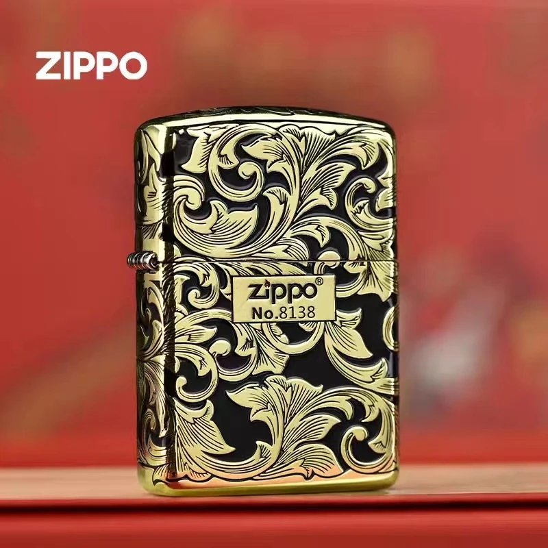 ZIPPO/之宝打火机黑金雕刻五面唐草礼盒装-男士送礼收藏DYF1
