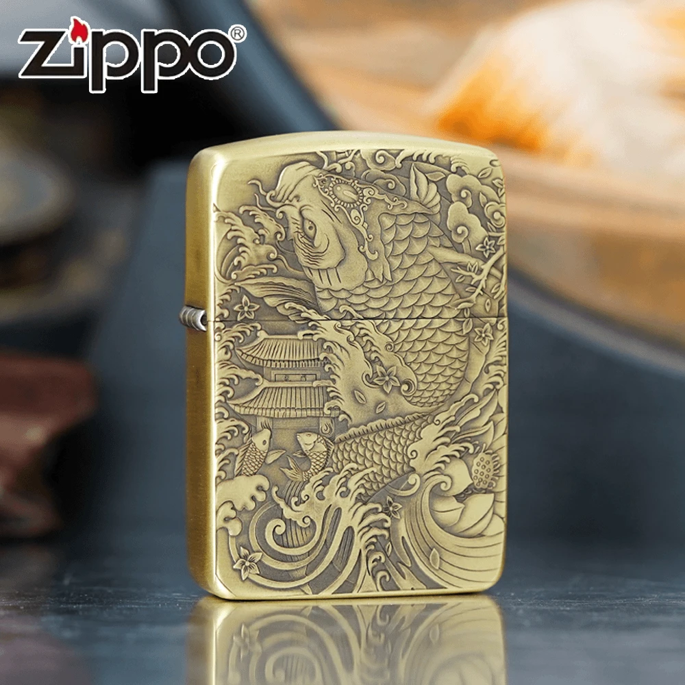 ZIPPO正品打火机/1941军机双面3D雕刻鱼跃龙门DY9913FD【林子1
