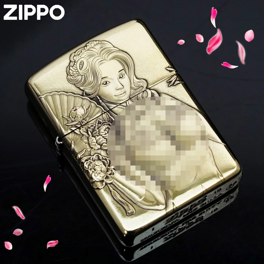 ZIPPO/之宝打火机/DIY-168-潘金莲-黄铜立体雕刻-个性-DYX1H1M1
