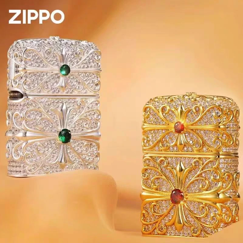ZIPPO打火机/【镶钻十字花满天星】满钻重甲送男友礼物DYJ1