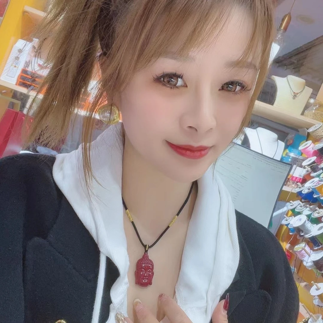 sunny/大晴子 陶瓷吊坠 编织项链朱zhu sha 砂佛头