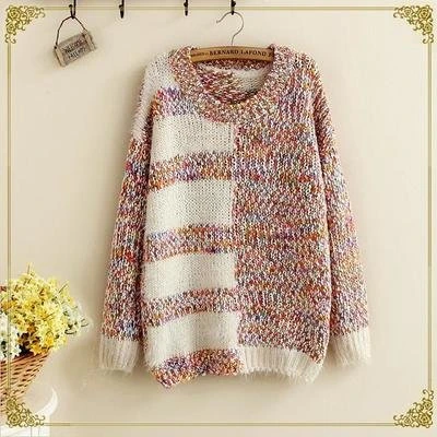 D401-480 大版毛衣针织上衣显瘦针织秋冬厚款设计感百搭宽松