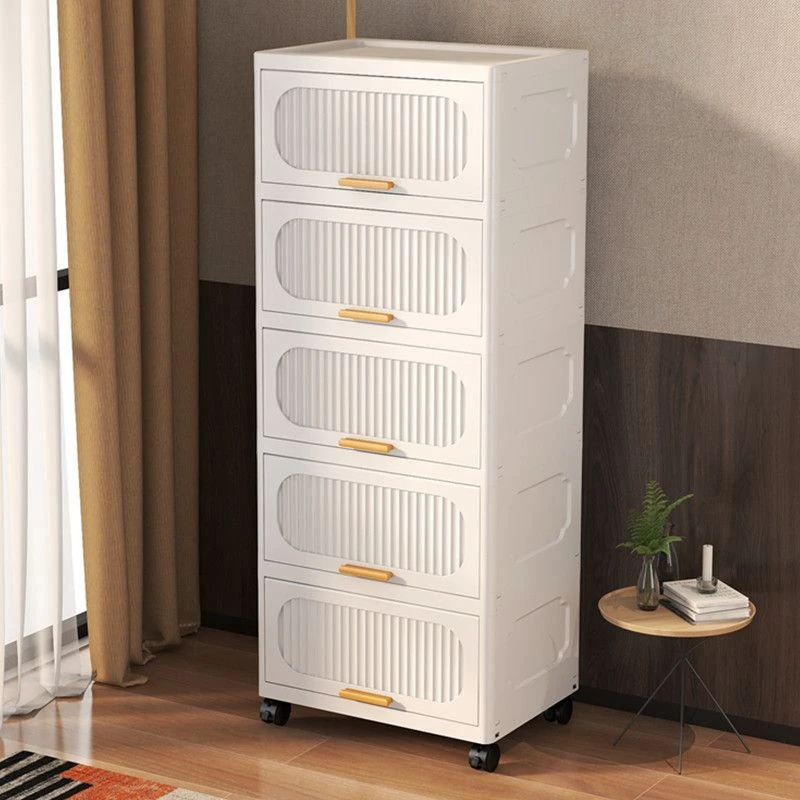 翻盖式储物柜厨房零食收纳柜家用宝宝衣柜塑料整理柜