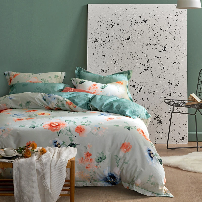 远梦柔丝暖绒床单被套单人时尚印花四件套秋冬亲肤简约宿舍家用