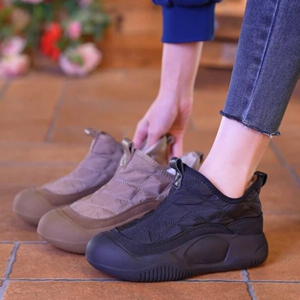 筱秀冬季新款雪地靴圆头平底女鞋秋冬加绒防滑保暖大码41码【梦1】