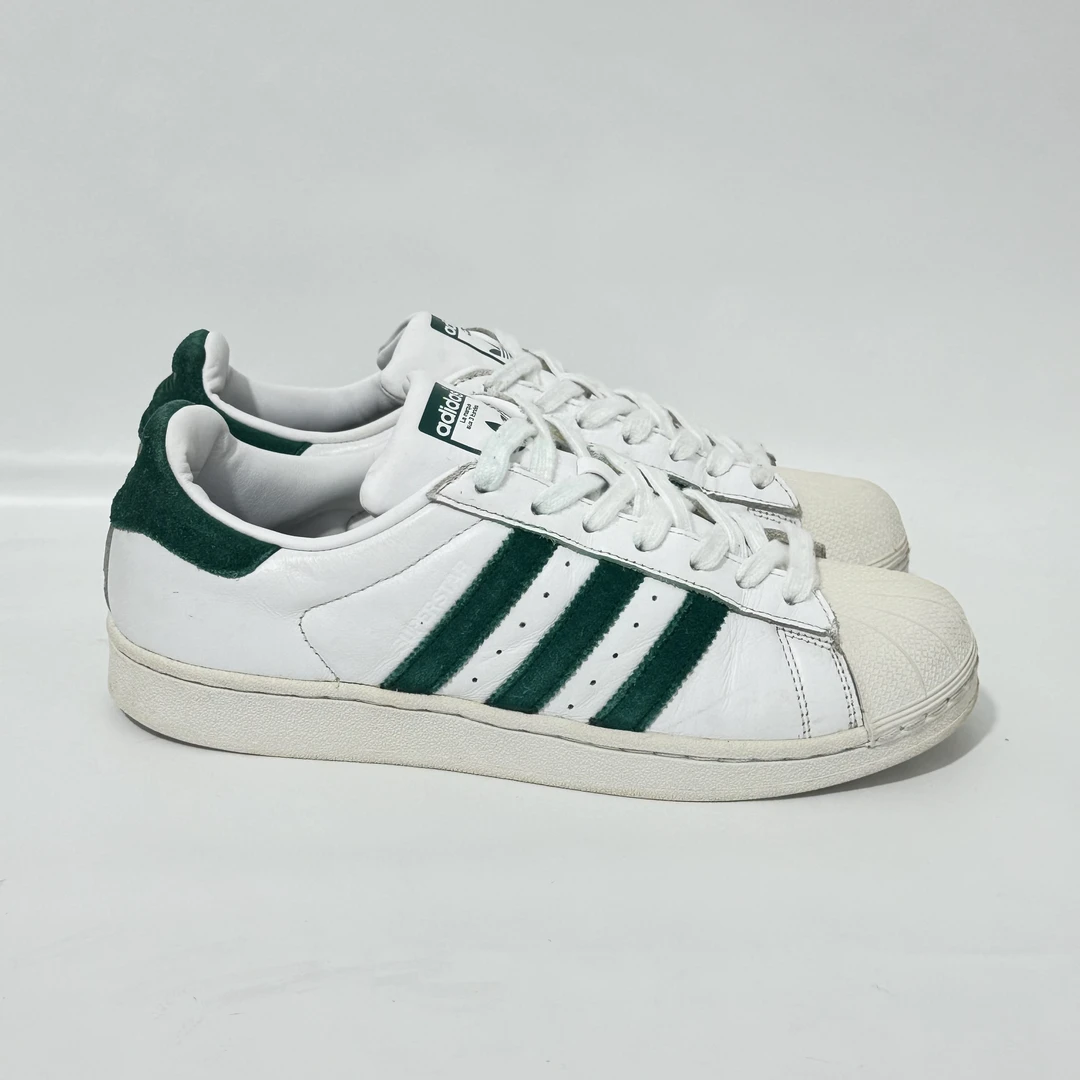 41码 adidas Originals Superstar板鞋 白绿/翻毛皮 公价899 二手