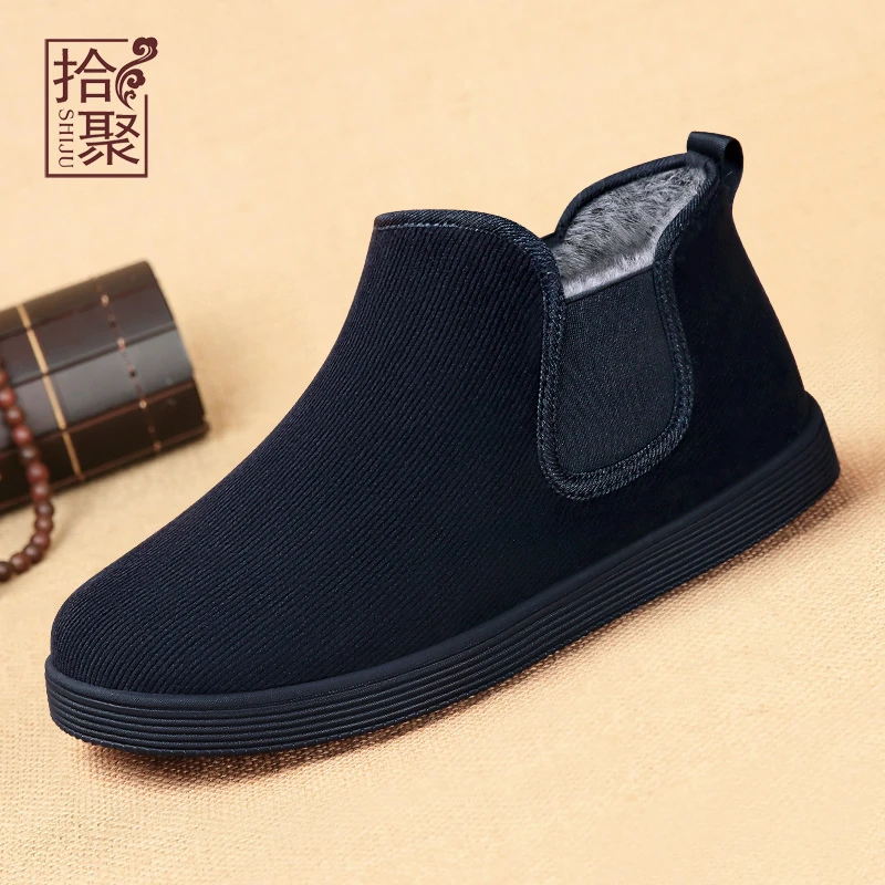 老北京布鞋冬季雪地靴中老年爸爸棉靴男士保暖鞋加绒加厚高帮棉鞋