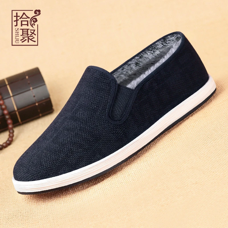 老北京布鞋千层底保暖鞋冬季男鞋中老年爸爸鞋男士休闲鞋加绒棉鞋