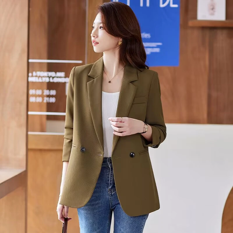 冬季黑色西装外套女加棉加厚网红西服气质时尚休闲小个子上衣保暖