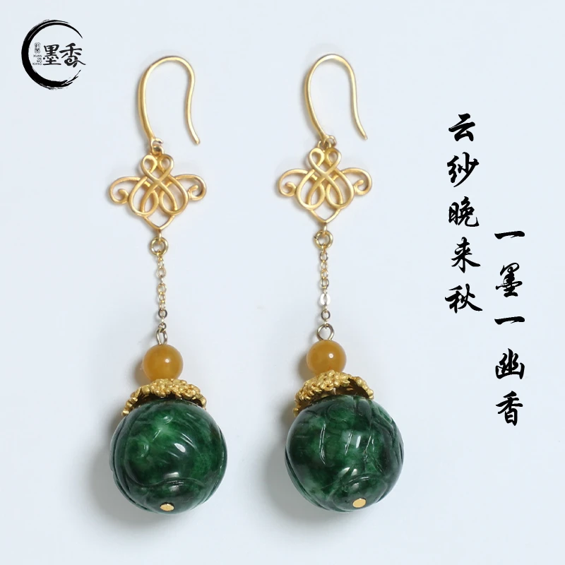 古绣银坊 非金属合成锆石耳饰 新中式民族饰品 耳环 MX228