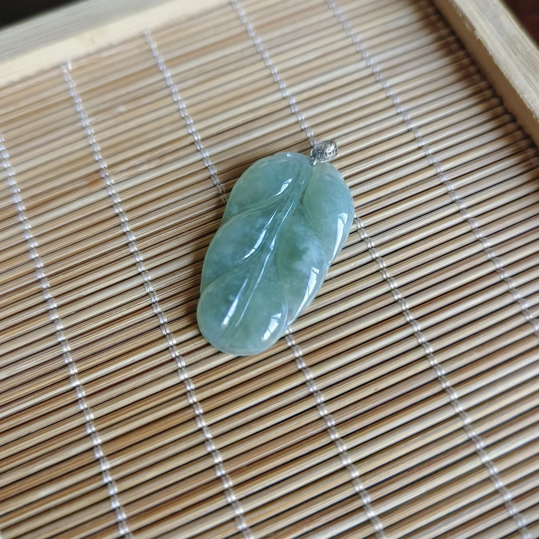 K白金钱扣大绿叶 FGX073IJ011