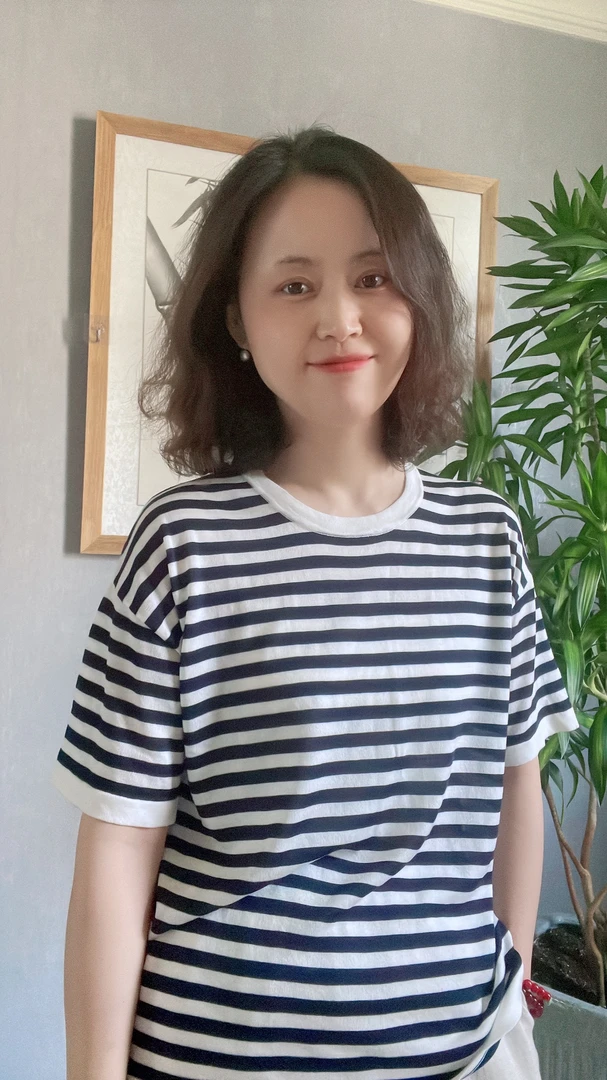 彩薇]推荐圆领条纹短袖女T恤薄款夏季时尚百搭显瘦针织衫休闲上衣