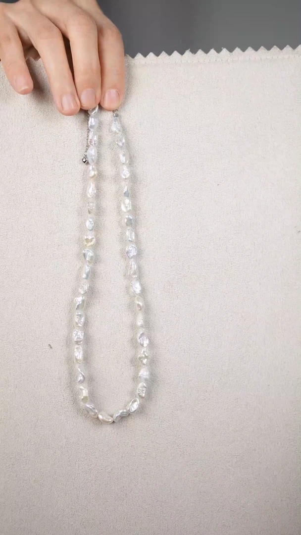 【闪购商品】淡水珍珠颈饰银S925镶嵌巴洛克项链