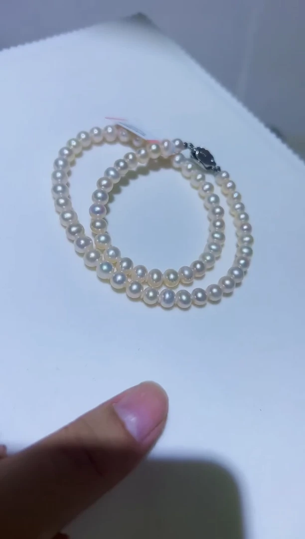 【闪购商品】淡水珍珠项链银S925镶嵌15淡水珍珠5-6