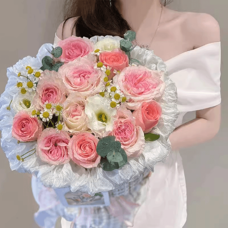 小香风混搭玫瑰花束鲜花速递同城配送生日送女友闺蜜上海北京店