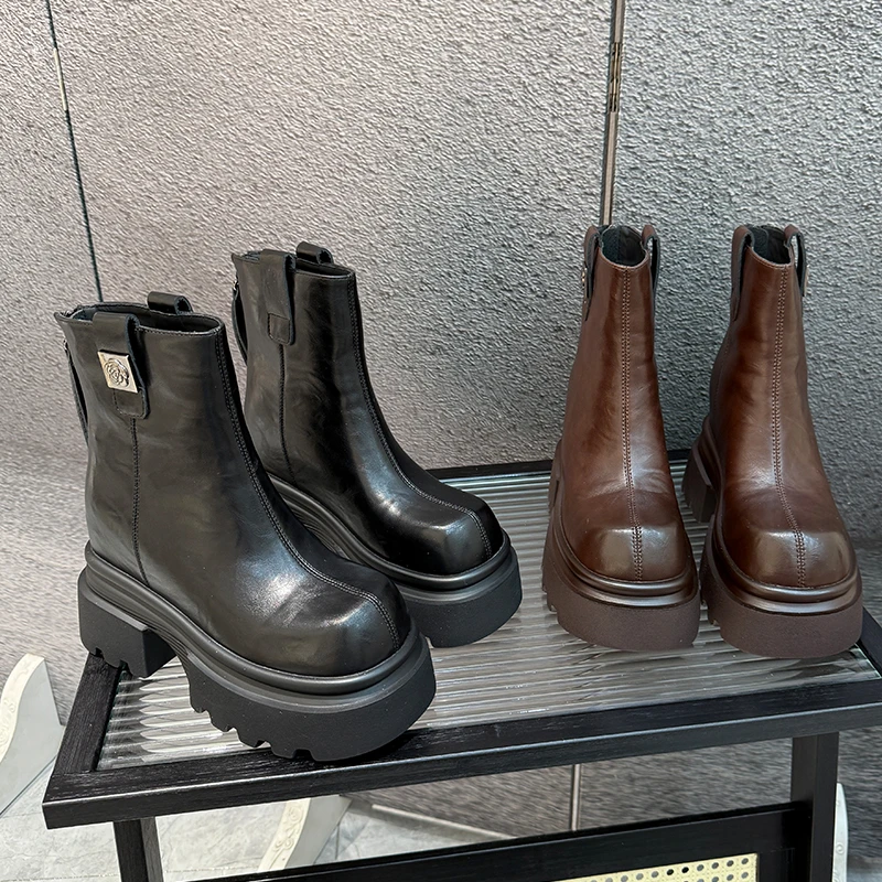 【小小红】9-11CM厚底2024小个子内增高马丁靴子女英伦短靴6360-50