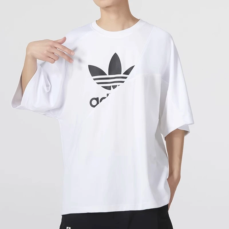 Adidas/阿迪达斯三叶草夏季新款男子休闲宽松印花圆领短袖 HG1439