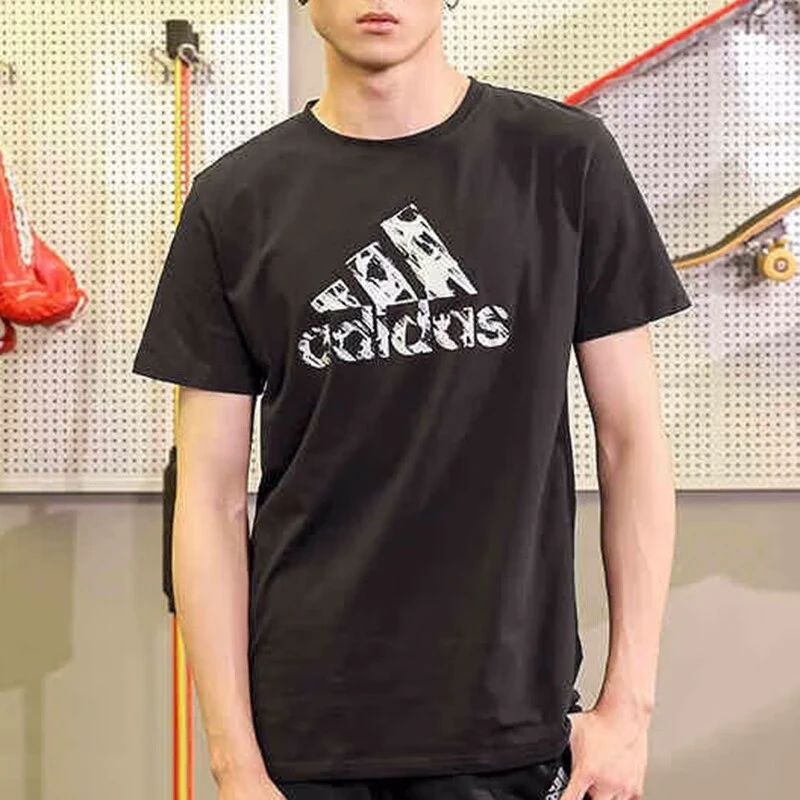 Adidas阿迪达斯男装经典大LOGO透气舒适圆领短袖ADITSG2SMU-BW-1