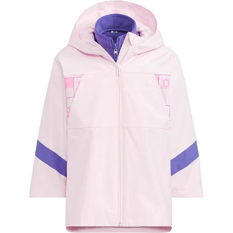 adidas阿迪达斯儿童二合一可拆宽松连帽夹克外套 HZ2226