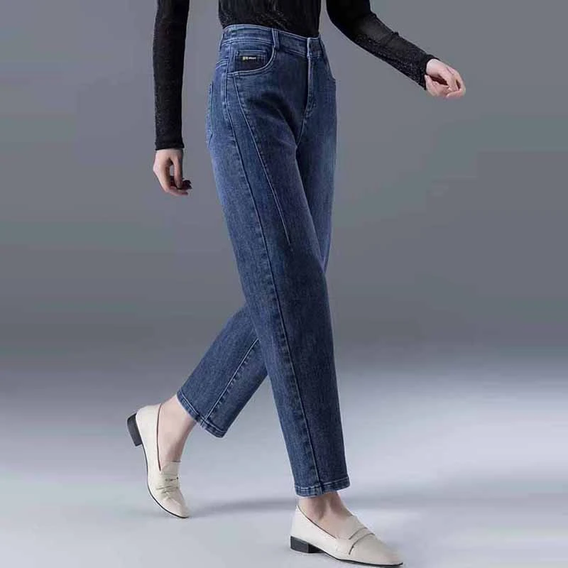 哈伦百搭女高腰显瘦时尚妈妈女裤春秋新款萝卜裤宽松女士九分裤