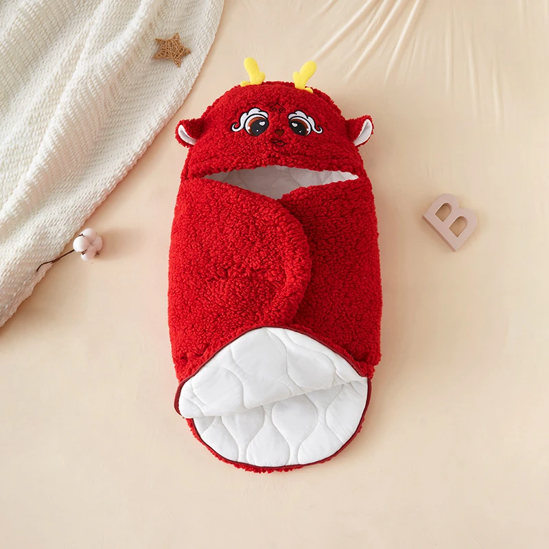 卡通婴儿睡袋抱被冬季加厚新生儿包被秋冬宝宝衣服防踢被外出