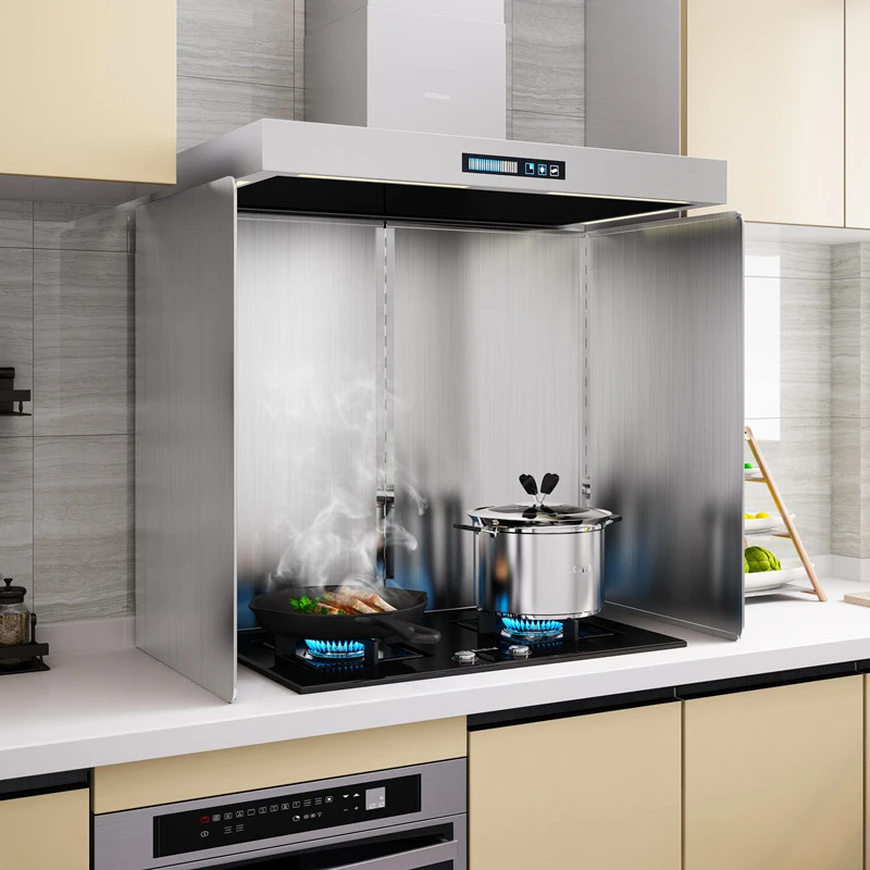 不锈钢厨房炒菜隔热防溅烫隔油烟板可折叠灶台挡油板厨房用品保护