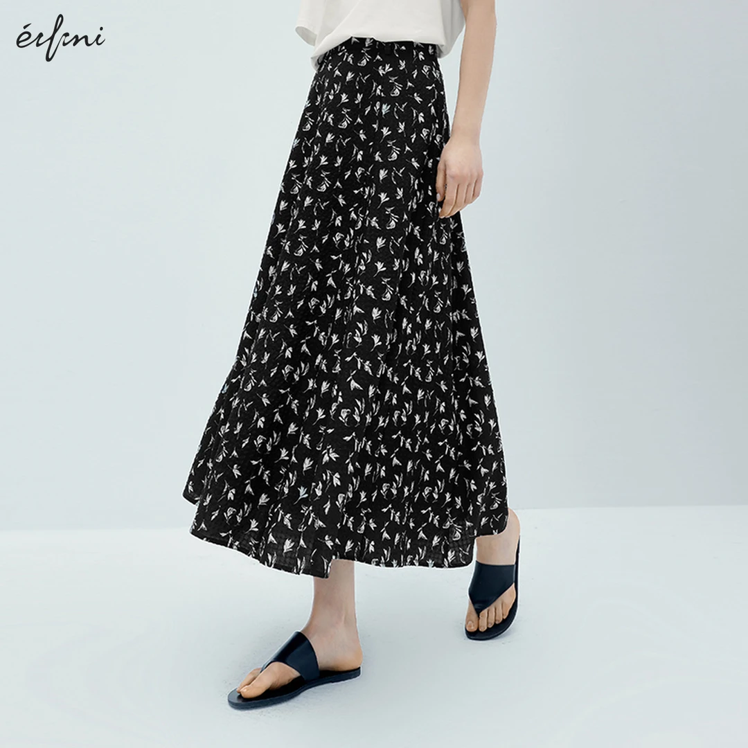 【衣衣专属】伊芙丽波浪摆气质绝美碎花拼接韩式半身裙1F1940531-H