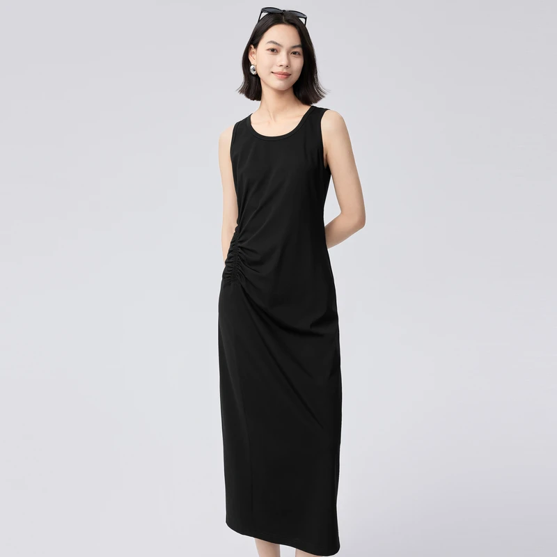 0901【赵老板】伊芙丽高级感黑色简约高智感穿搭背心连衣裙女裙子