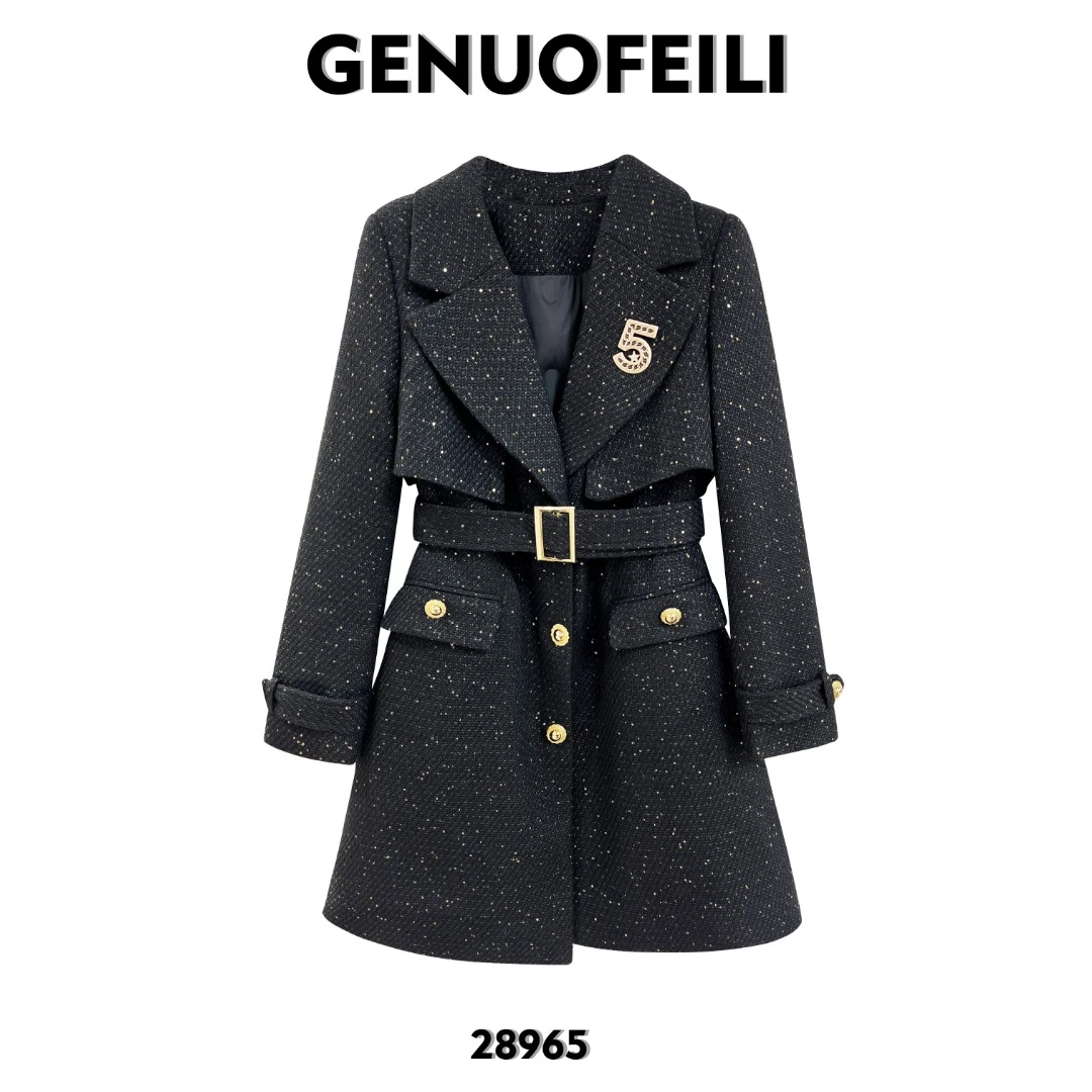 ’‘星河丽人’‘高定气质小香风大衣轻奢时尚百搭黑色设计师重工秋冬