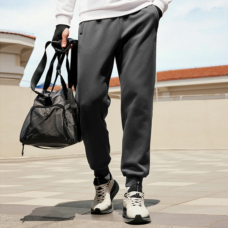 乔丹运动裤男2025秋季新款加绒保暖束脚休闲裤QDEKL3244049C