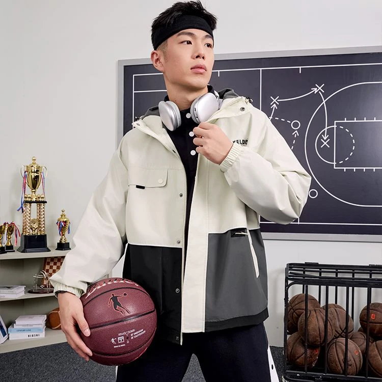 乔丹梭织风衣男2025秋季保暖防风耐磨篮球运动服外套QDAFD3251336